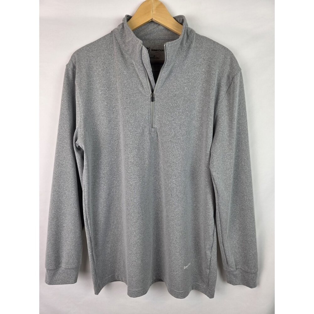 Greenside Golf Men's Shirt Size Medium Gray 1/4 Zip Athletic Long Sleeve Top